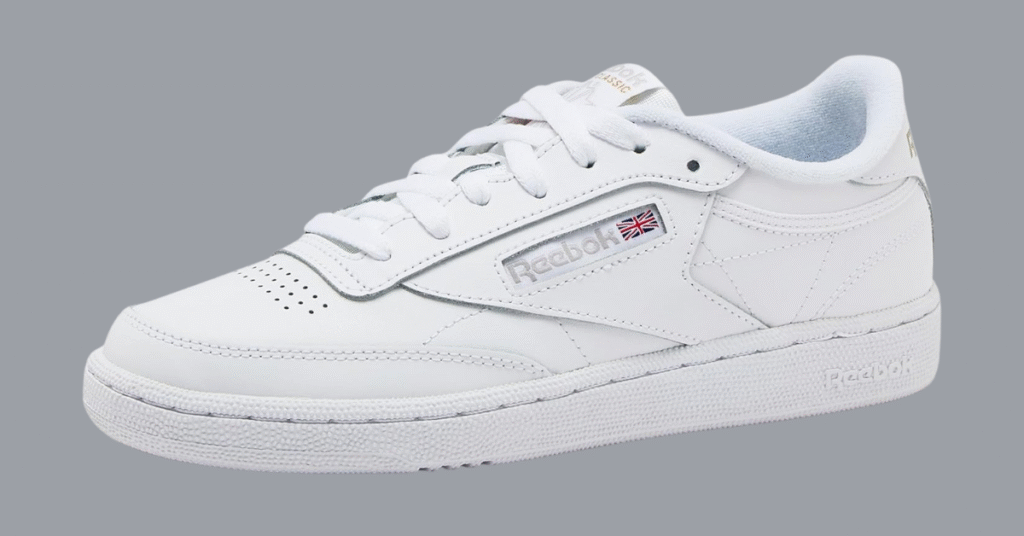 Reebok Women’s Club C Double Revenge Sneakers in white with stacked sole and classic design.